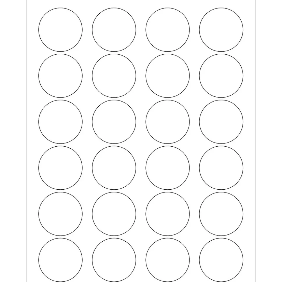 Tape Logic® Laser Labels, 1.625" Circle, White, 2400/Case (LL144)