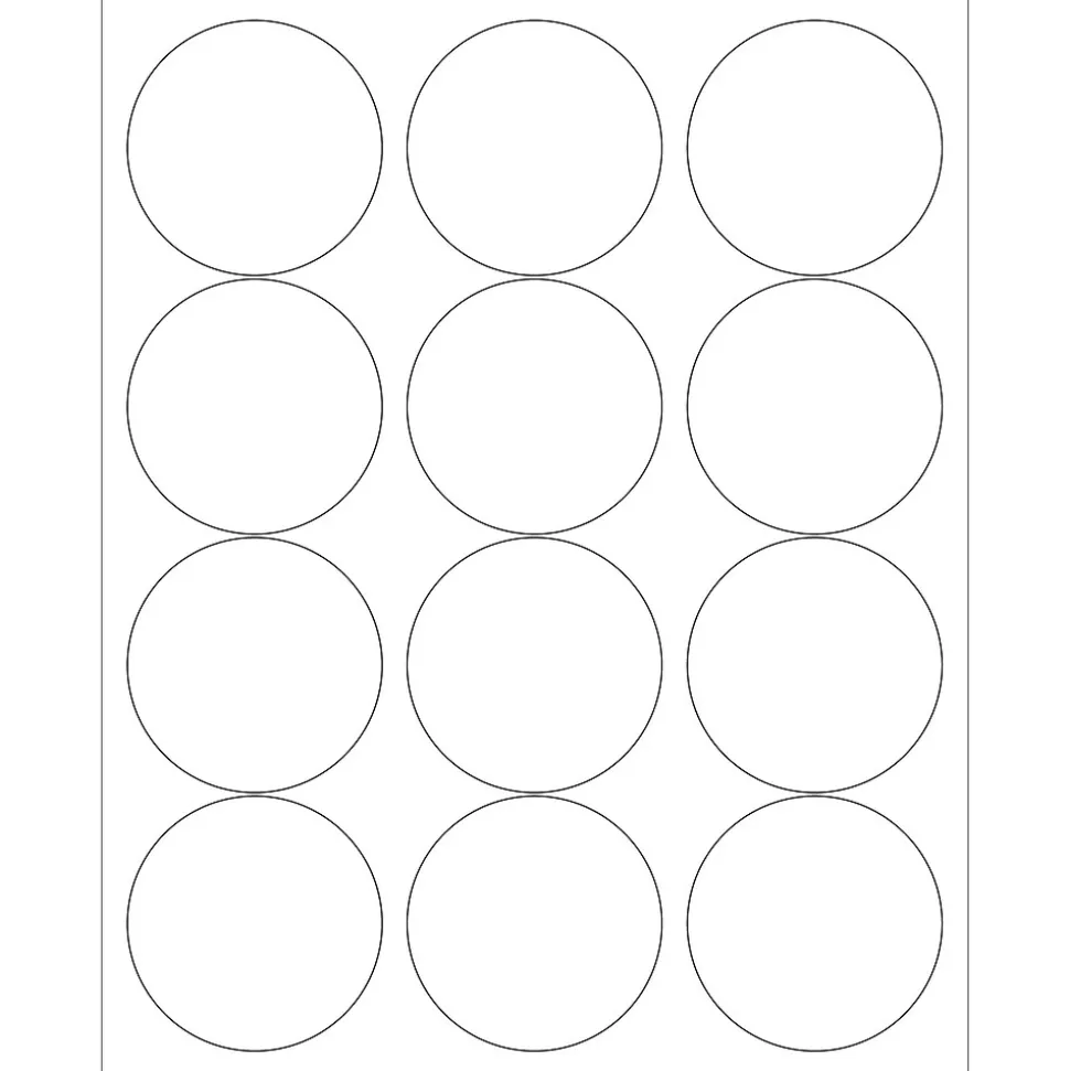 Tape Logic® Laser Labels, 2 1/2" Circle, White, 1200/Case (LL146)