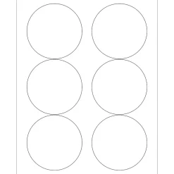 Tape Logic Laser Round Labels, 3 1/3", White, 600/Carton (DL610D)