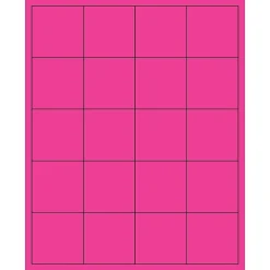 Tape Logic® Rectangle Laser Labels, 2" x 2", Fluorescent Pink, 2000/Case (LL172PK)