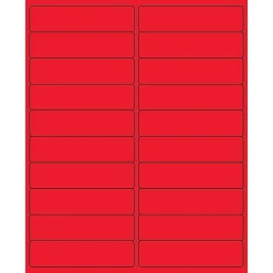Tape Logic® Rectangle Laser Labels, 4" x 1", Fluorescent Red, 2000/Case (LL177RD)