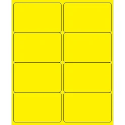 Tape Logic® Rectangle Laser Labels, 4" x 2 1/2", Fluorescent Yellow, 800/Case (LL179YE)