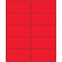 Tape Logic® Rectangle Laser Labels, 4" x 2", Fluorescent Red, 1000/Case (LL178RD)
