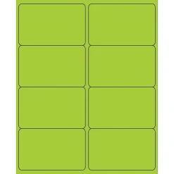 Tape Logic® Rectangle Laser Labels, 4" x 2 1/2", Fluorescent Green, 800/Case (LL179GN)