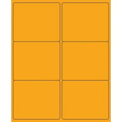 Tape Logic® Rectangle Laser Labels, 4" x 3 1/3", Fluorescent Orange, 600/Case (LL180OR)