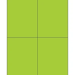 Tape Logic® Rectangle Laser Labels, 4 1/4" x 5 1/2", Fluorescent Green, 400/Case (LL183GN)