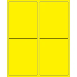 Tape Logic® Rectangle Laser Labels, 4" x 5", Fluorescent Yellow, 400/Case (LL181YE)