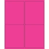Tape Logic® Rectangle Laser Labels, 4" x 5", Fluorescent Pink, 400/Case (LL181PK)