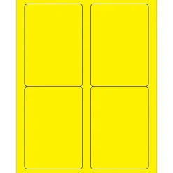 Tape Logic® Rectangle Laser Labels, 3 1/2" x 5", Fluorescent Yellow, 400/Case (LL176YE)