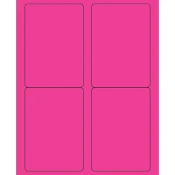 Tape Logic® Rectangle Laser Labels, 3 1/2" x 5", Fluorescent Pink, 400/Case (LL176PK)