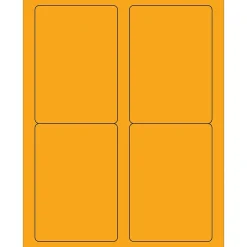 Tape Logic® Rectangle Laser Labels, 3 1/2" x 5", Fluorescent Orange, 400/Case (LL176OR)