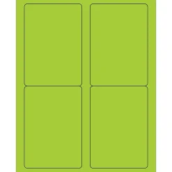 Tape Logic® Rectangle Laser Labels, 3 1/2" x 5", Fluorescent Green, 400/Case (LL176GN)