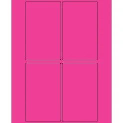 Tape Logic® Rectangle Laser Labels, 3" x 5", Fluorescent Pink, 400/Case (LL175PK)