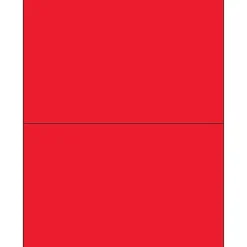 Tape Logic® Rectangle Laser Labels, 8 1/2" x 5 1/2", Fluorescent Red, 200/Case (LL184RD)