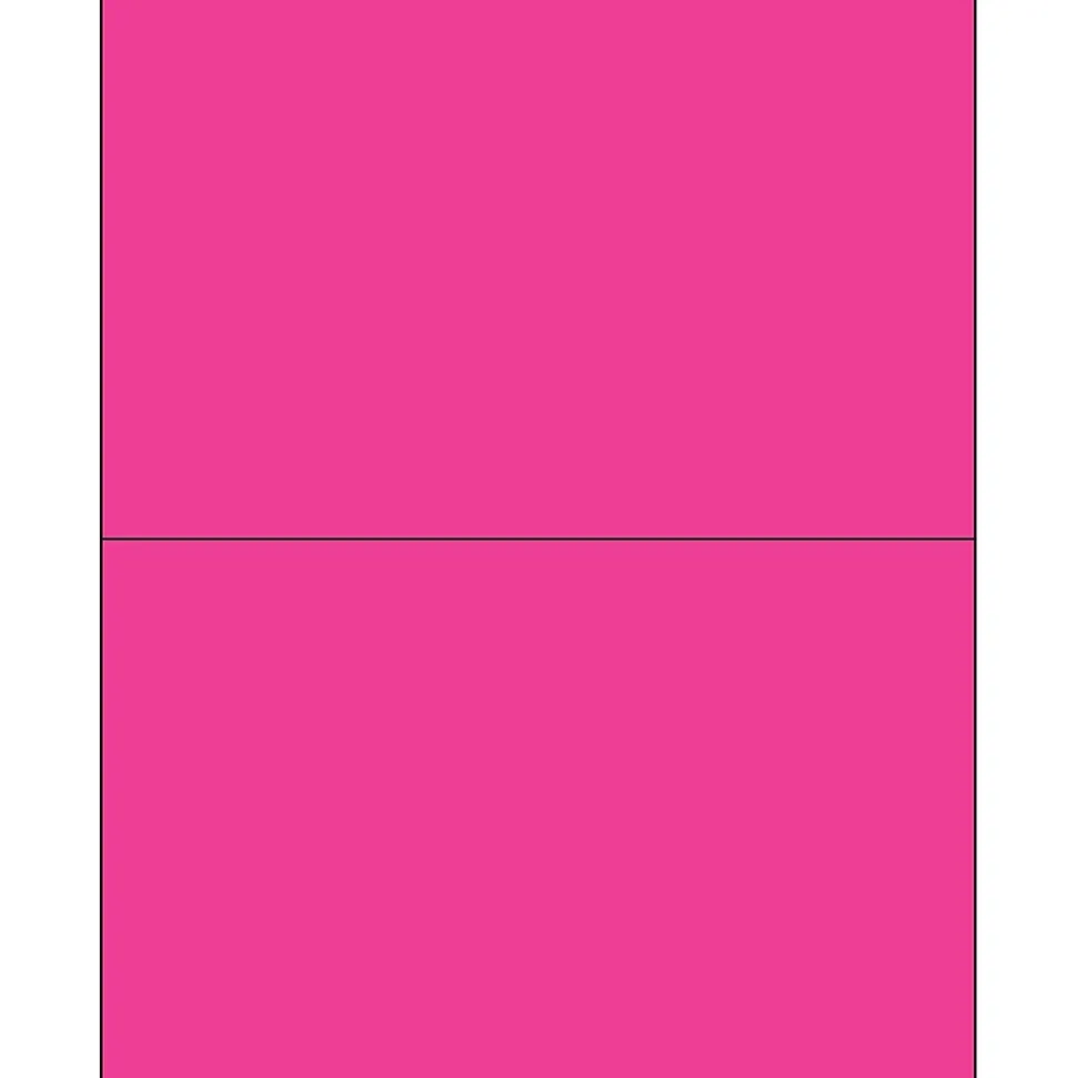 Tape Logic® Rectangle Laser Labels, 8 1/2" x 5 1/2", Fluorescent Pink, 200/Case (LL184PK)