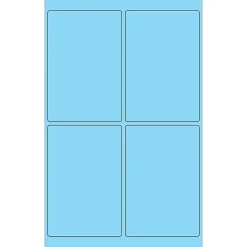 Tape Logic Rectangle Laser Labels, 4" x 6", Pastel Blue, 400/Case (LL186BE)