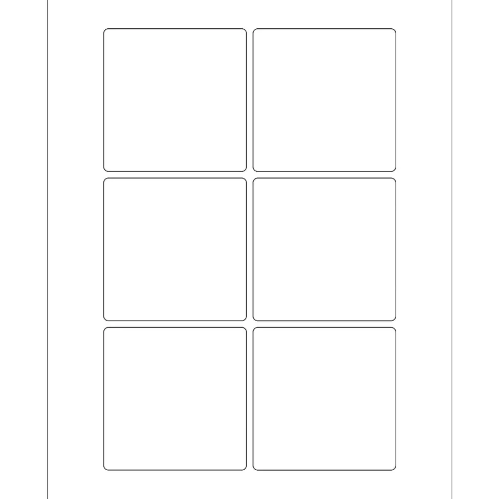 Tape Logic® Rectangular Laser Labels, 3" x 3", White, 600/Case (LL166)
