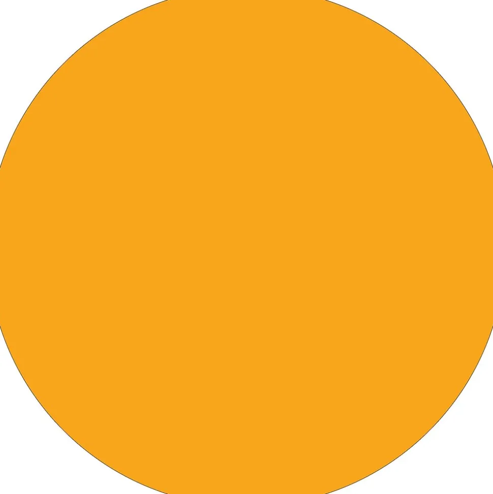 Tape Logic Removable Labels, 1" Circle, Fluorescent Orange, 500 /Roll (DL1389FO)