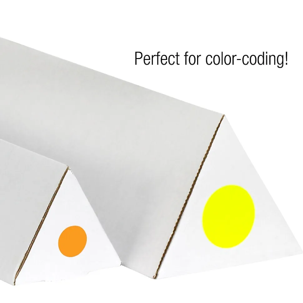 Tape Logic Removable Labels, 1" Circle, Fluorescent Orange, 500 /Roll (DL1389FO)