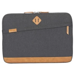 Targus Strata III Laptop Sleeve, Gray/Brown Polyester/Leatherette (TBS93004GL)
