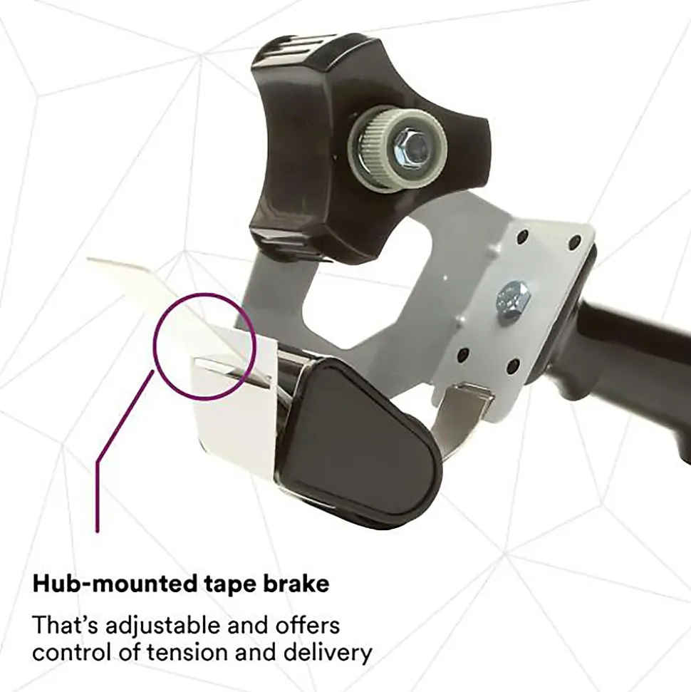 Tartan Pistol Grip 2" to 3" Handheld Packing Tape Dispenser, Black (HB903)