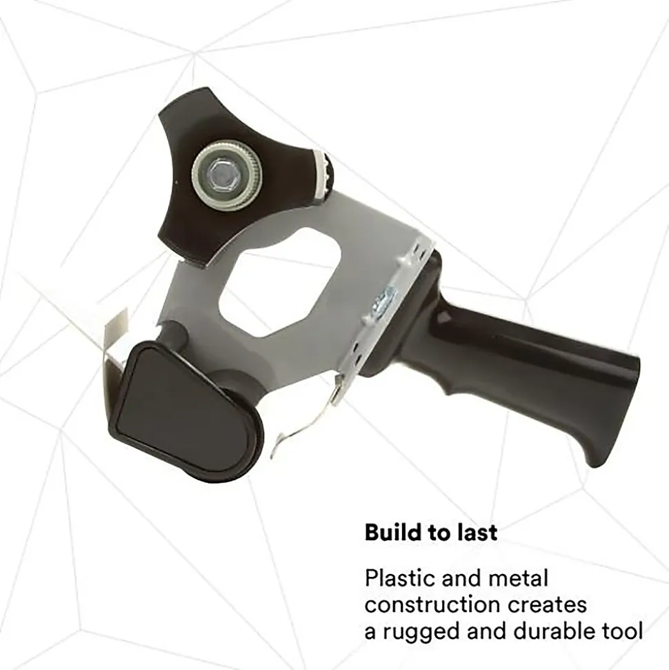 Tartan Pistol Grip 2" to 3" Handheld Packing Tape Dispenser, Black (HB903)