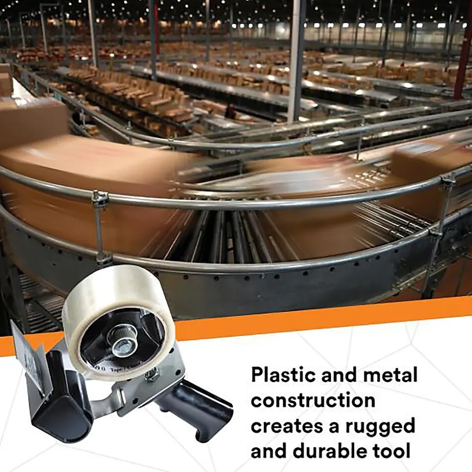 Tartan Pistol Grip 2" to 3" Handheld Packing Tape Dispenser, Black (HB903)