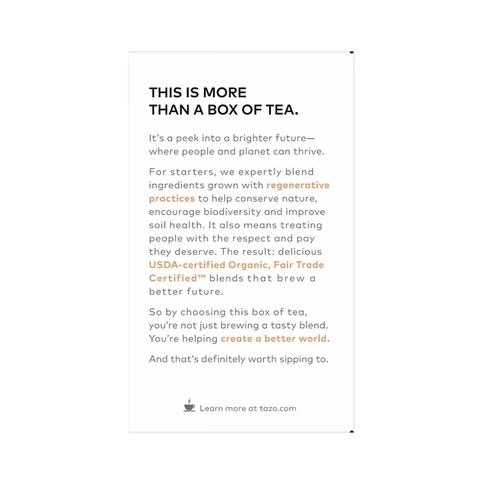 Tazo Refresh Mint Herbal Tea, Tea Bag, 0.67 Oz., 16/Box (10794522003508)