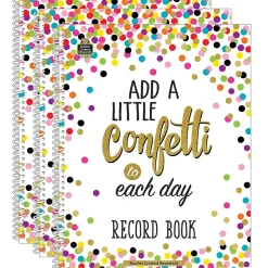 Teacher Created Resources Confetti Record Book, Pack of 3 (TCR3570-3)