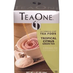 TeaOne Citrus Green Tea, Pods 14/Box (JTC20706)