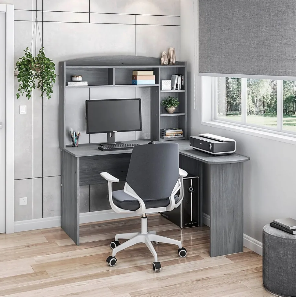 Techni Mobili 47" L-Shaped Desk, Gray (RTA-8410-GRY)