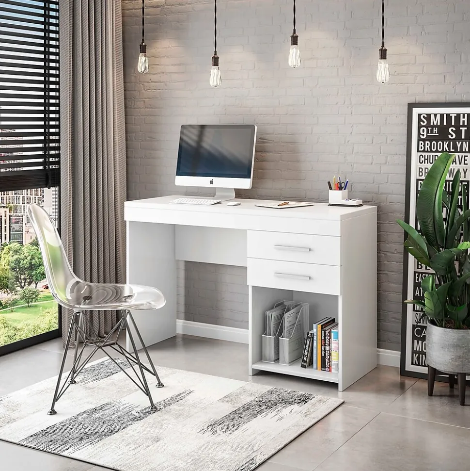 Techni Mobili 48" Writing Desk, White (RTA-913D-WHT)