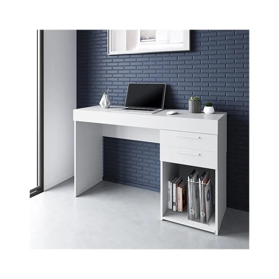 Techni Mobili 48" Writing Desk, White (RTA-913D-WHT)