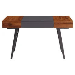 Techni Mobili Expandable 51" MDF Table Desk, Gray/Mahogany (RTA-1854-MAH)
