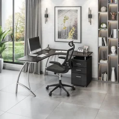 Techni Mobili Modern L-Shaped Computer Desk with File Cabinet, Espresso (RTA-4804L-ES)