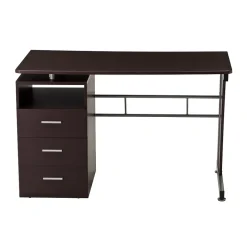 Techni Mobili 48"W Computer Desk with Ample Storage, Chocolate (RTA-3520-CH36)