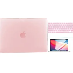 Techprotectus Laptop Case with Keyboard Cover and Screen Protector, Rose Quartz, Plastic (TP-RQ-K-MP14M1)