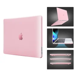 Techprotectus Laptop Case with Keyboard Cover and Screen Protector, Rose Quartz, Plastic (TP-RQ-K-MP14M1)