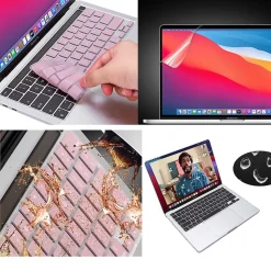 Techprotectus Laptop Case with Keyboard Cover and Screen Protector, Rose Quartz, Plastic (TP-RQ-K-MP14M1)