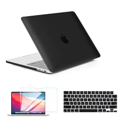 Techprotectus Laptop Case with Keyboard Cover and Screen Protector, Black, Plastic (TP-BK-K-MP14M1)