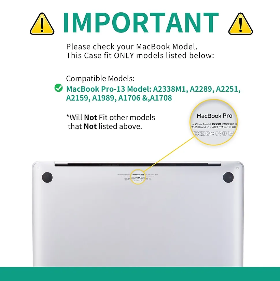 Techprotectus Laptop Case with Keyboard Cover and Screen Protector, Light Blue, Plastic (TP-SB-K-MP13M1)