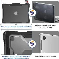 Techprotectus Rugged Laptop Sleeve with Keyboard Cover for Apple 13.6 Macbook Air 2022 M2, Black (TP-RBK-MA13M2)