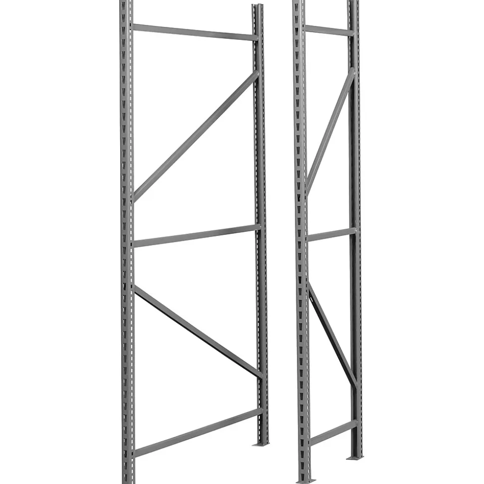 Tennsco Bulk Storage Upright Frame, Supports 10,000 lb., Medium Grey, 72"H x 1 3/4"W x 24"D