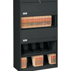Tennsco Closed Fixed Shelf Lateral File, Black, 5-Shelf, 63 1/2"H
