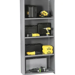 Tennsco Closed Starter 5-Shelf Shelving Unit, Supports 2,500 lb., Medium Grey, 87"H x 48"W x 18"D (TNN-QC54818SMGY)
