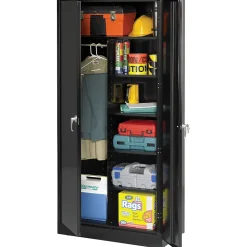 Tennsco Deluxe Combination Storage Cabinet, 6-Shelf, 1 Closet, Black, 78"H x 36"W x 18"D