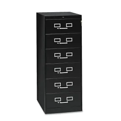 Tennsco Flat File Cabinet, Lockable, 52"H x 21.25"W x 28.5"D, Black (CF669BK)