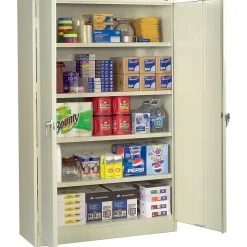 Tennsco 78"H Assembled Jumbo Steel Storage Cabinet with 4-Shelves, Putty (TNN-J1878SUPY)