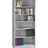 Tennsco 84"H 6-Shelf Welded Bookcase, Light Grey (TNN-BC1884LGY)