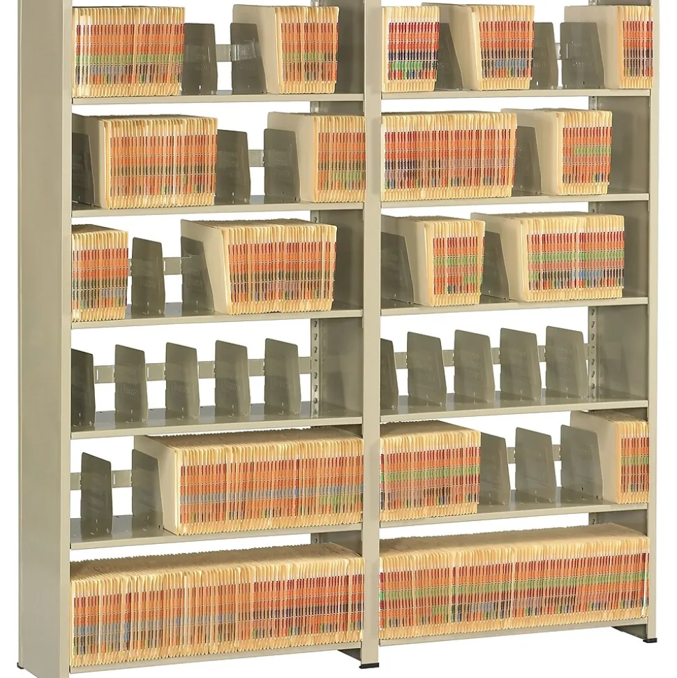 Tennsco Imperial Open Adder Shelving Unit, Supports 400 lb., Sand, 76"H x 36"W x 15"D